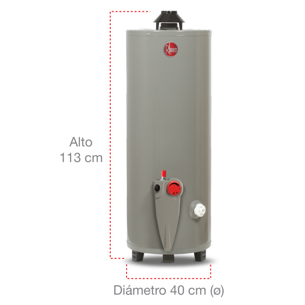 Calentador de agua Rheem De Depósito 76 Lts a gas natural