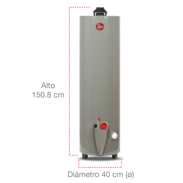 Calentador de agua Rheem De Depósito 114 Lts a gas natural